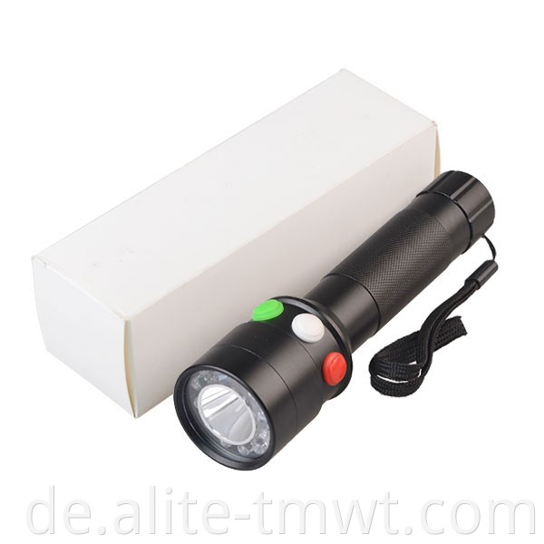 Weiße rote grüne Farbwarnung LED -Taschenlampe Hochleistungs -Eisenbahnsignal wiederaufladbare Taschenlampe